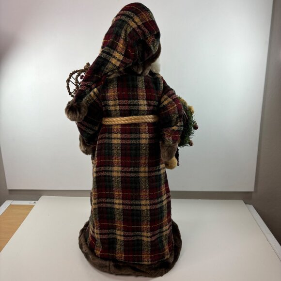 Vintage  Dan Dee Santa Claus 33" Doll In Plaid Coat With Teddy & Festive Accents - Picture 7 of 13